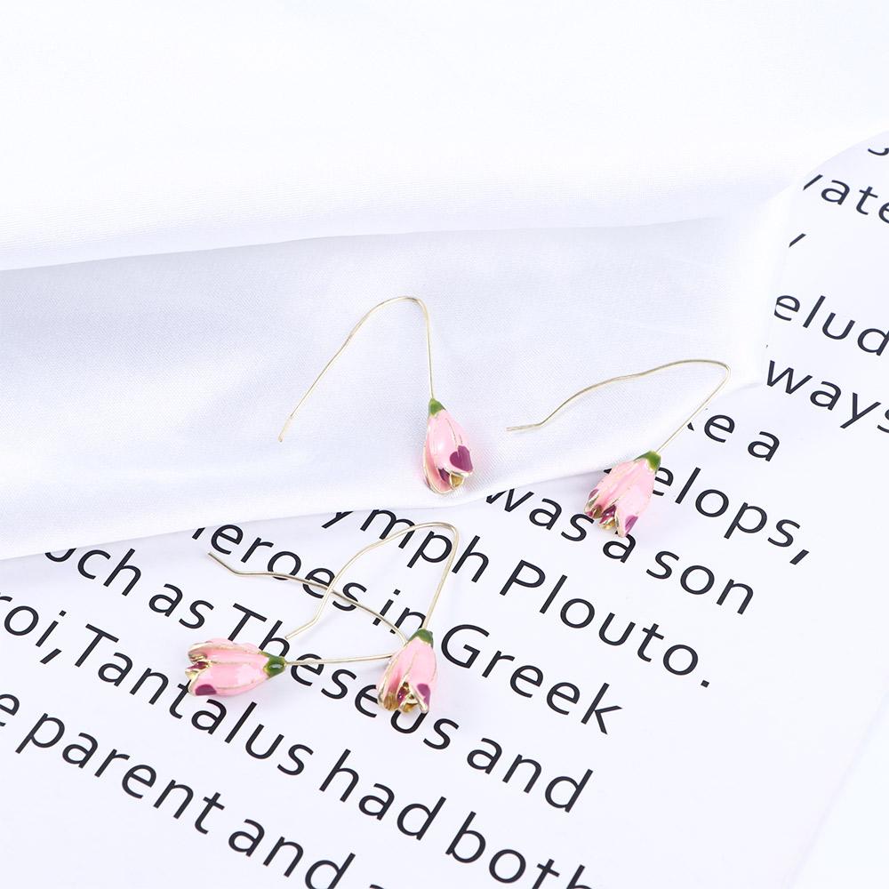 Dangle Ear Jewelry Wedding Tulip Earrings Women's Earrings Korean Style Earrings Long Hook Earrings