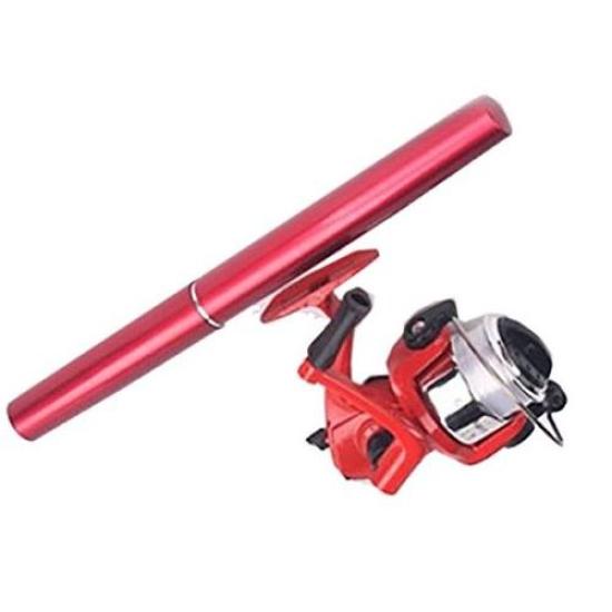 Fishing rod spinning reel set and compact pocket fishing extended Rod Red qb300079a04n0 [Oruldo Tackle] Pen-shaped & "Tetoldo B2" <Lightweight