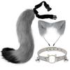 Yi-gog Cat Ear Headband and Collar Set for Halloween, Cat Cosplay, 3-Piece Set: Cat Ears, Headband, Tail, and Collar. Fluffy Costume Accessories for
