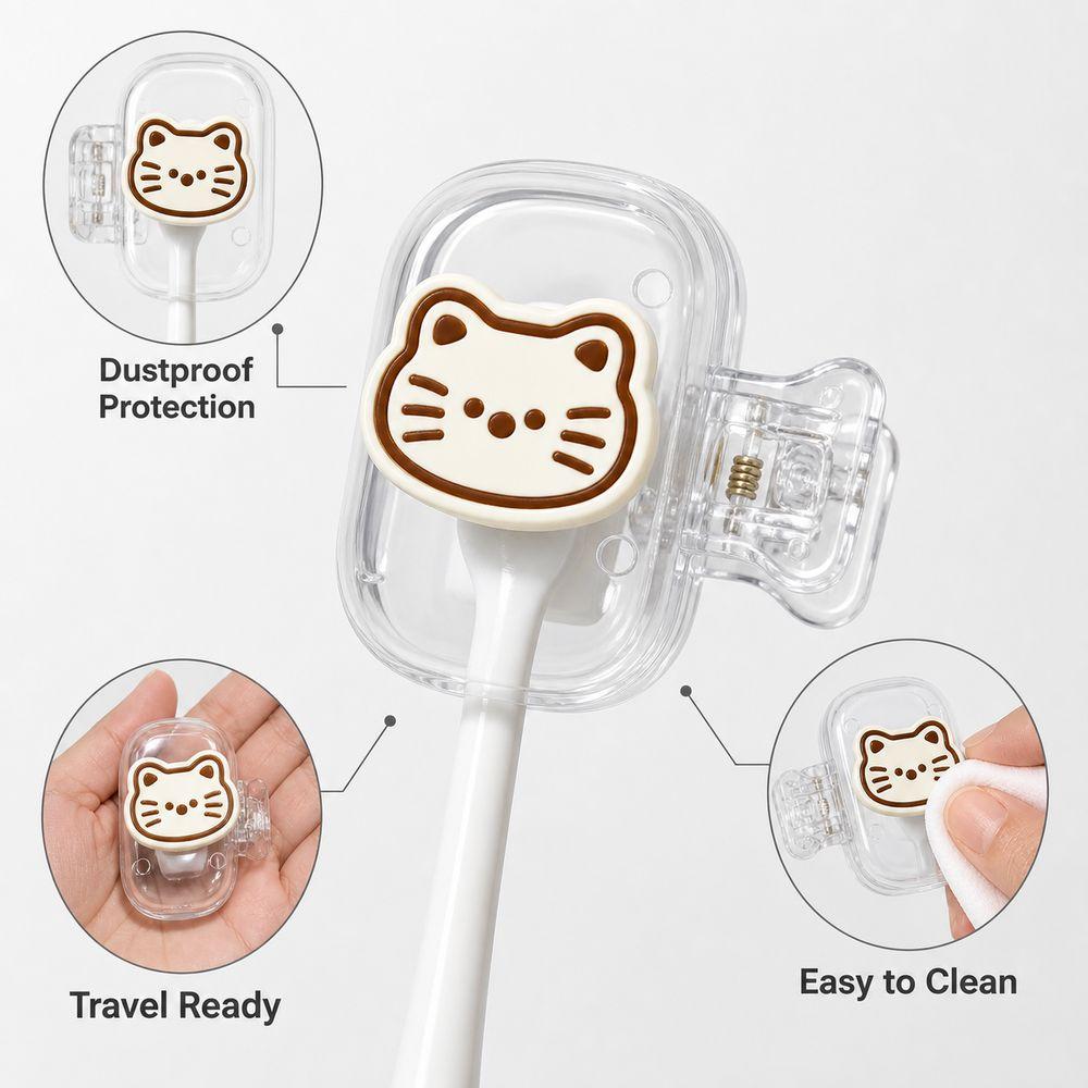 Cartoon Toothbrush Cover Cute Cat Toothbrush Protector Portable Toothbrush Case  Daily Use