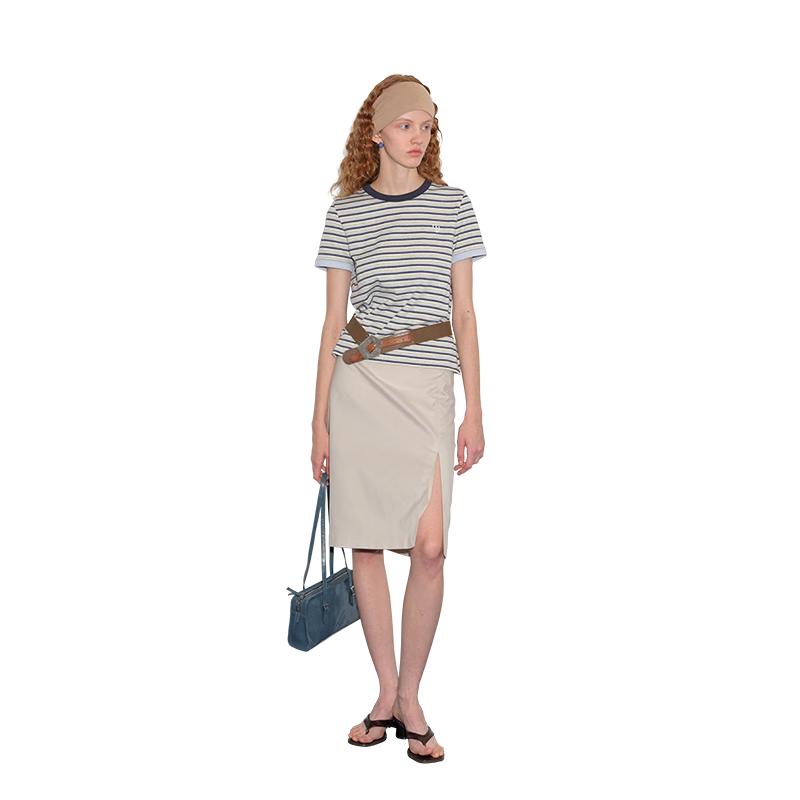 GREEN BELT Women s Striped Round Neck T-Shirt S