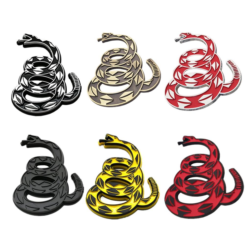 1Pc 3D Snake Badge Decal Dont Tread on Me Metal Car Sticker Gadsden Flag Auto Emblem for Automotive Truck SUV Motorcycle