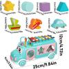 Baby Musical Instruments Toys Animal Bus with Piano Keyboard Xylophone Drum Color Learning Montessori Toys for Toddler Boys Girl