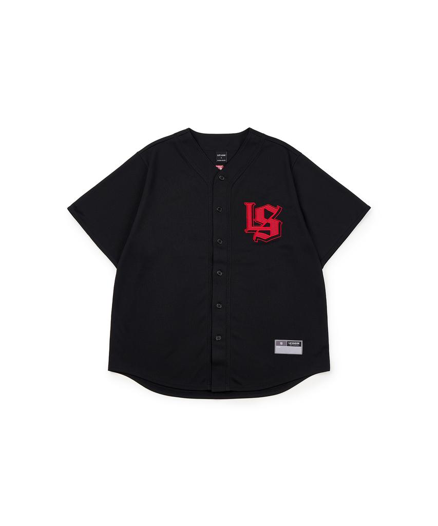 Levasse Mesh Baseball Regular-Fit Jersey_Black/Red