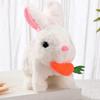1Pc Realistic Bunny Toys Plush Electronic Stuffed Carrot Little White Rabbit Simulated Pet Walking Shaking Ears Educational Toy