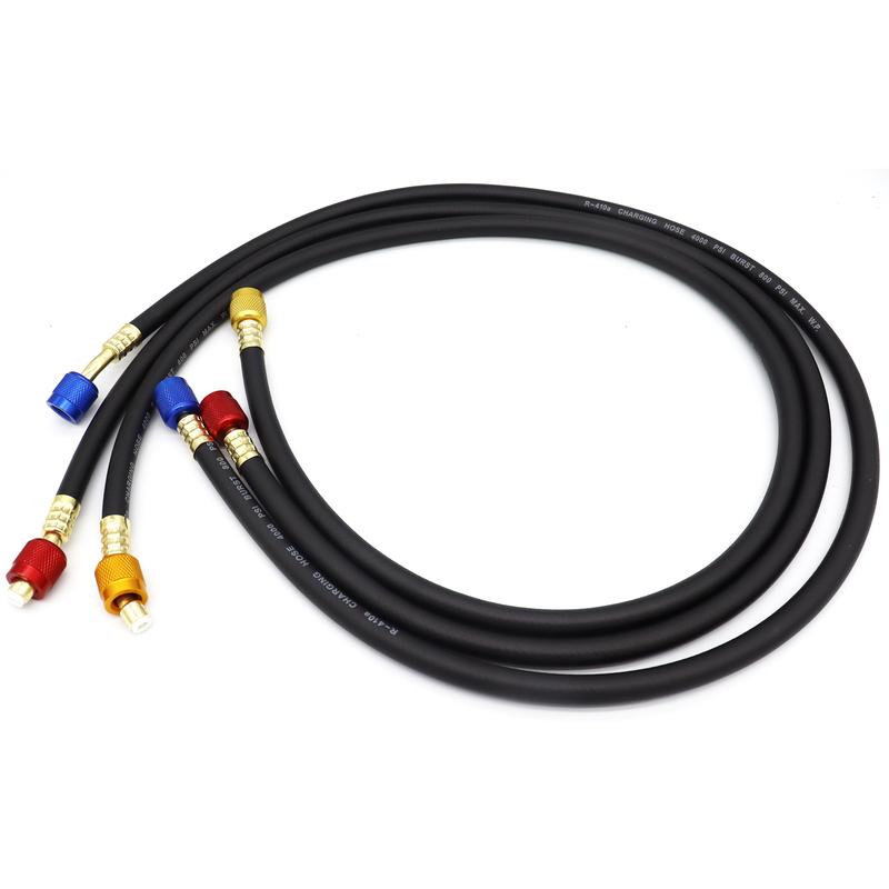 3 ADET R410 Soğutucu Akışkan AC Şarj Hortumu 800-4000 PSI Çalışma Basıncı HVAC Klima R134a R32 Soğutucu Akışkan Manifold Ölçeri Uyumlu