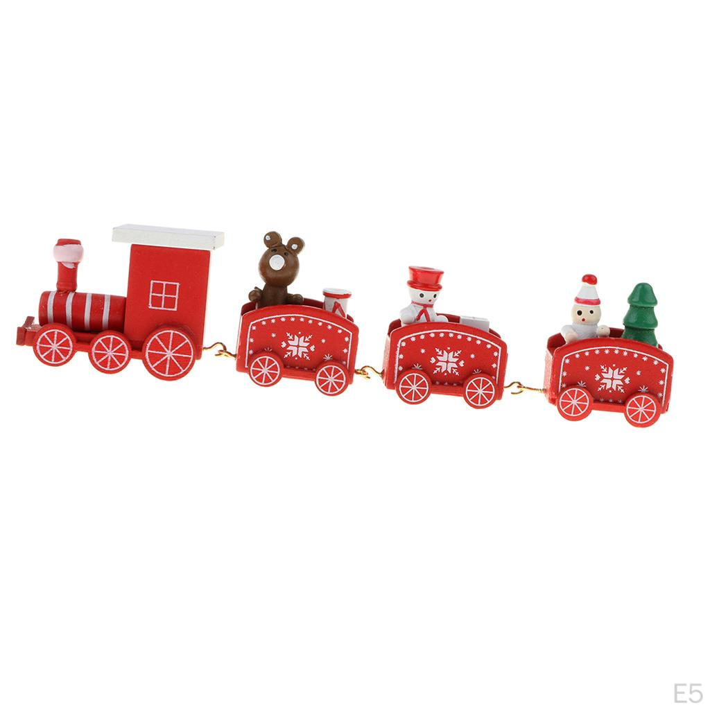 Wooden Train Santa Festival Ornament Decor Christmas Gifts