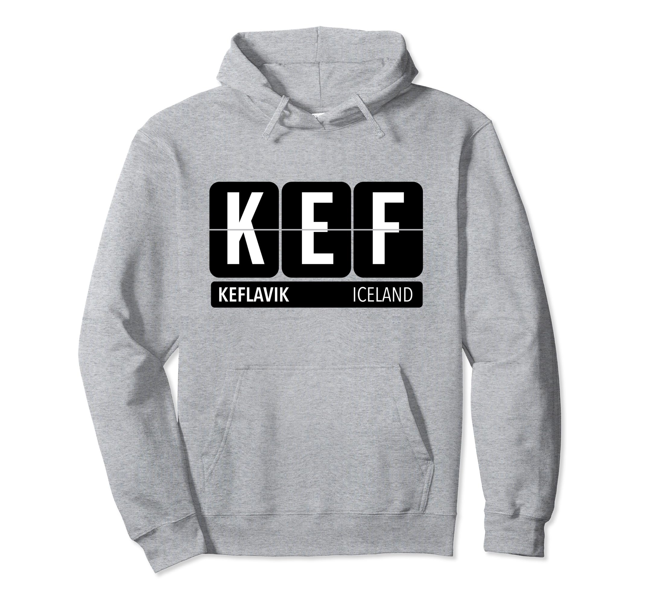 

KEF Keflavik Iceland Travel Souvenir White Text Hoodie