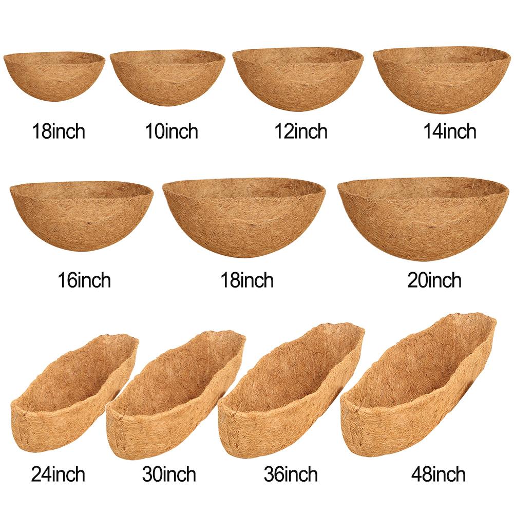 Hanging Basket Liner Coconut Fiber Replacement Flower Basket Cushion For Balcony Garden Garden Plant Flower Pot Basket Liner