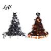 Festive Gathering Supplies Halloween Witch Hat Pumpkin Decor Metallic Rain Curtain Door Hanging Ornament for Durable Celebration Goods Party Spooky