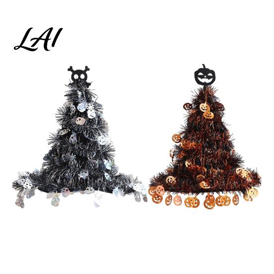 Festive Gathering Supplies Halloween Witch Hat Pumpkin Decor Metallic Rain Curtain Door Hanging Ornament for Durable Celebration Goods Party Spooky