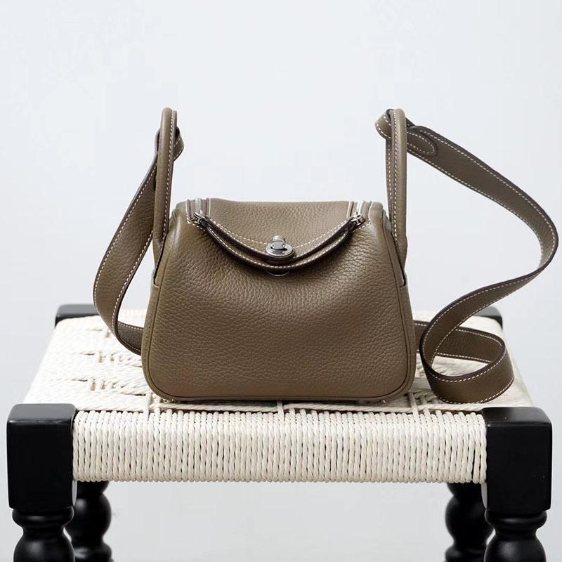 High End Mini Lindi 19 Handmade Wax Thread TC Top Layer Cowhide Fashionable And Versatile Commuting Carrying Crossbody Bag