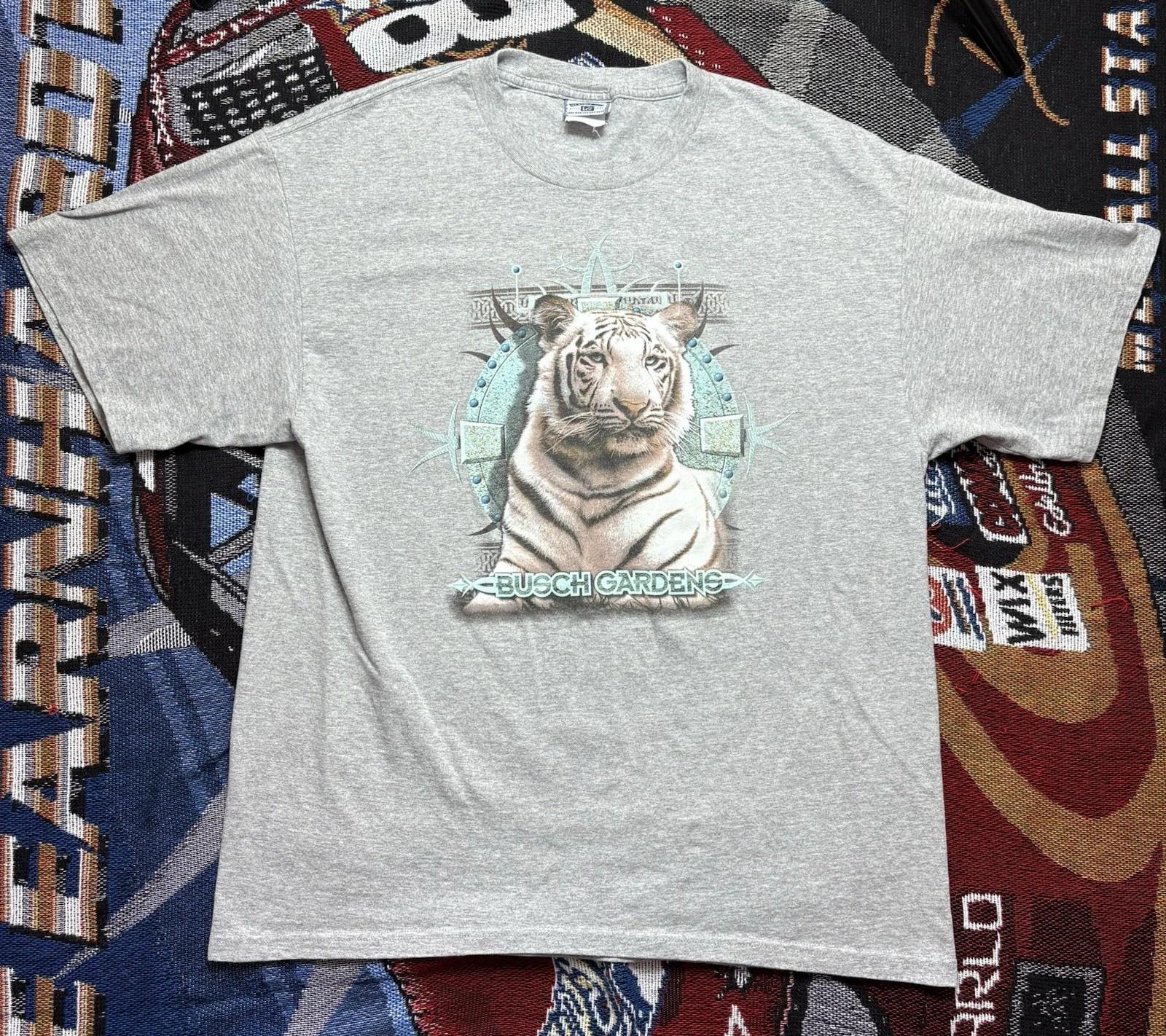 Vintage Busch Gardens Shirt Wildlife Tiger Lion T-Shirt Lee XL 90s S