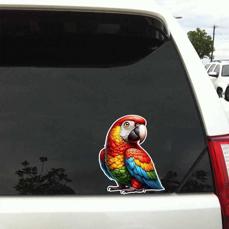 Funny Parrot Car Sticker Vinyl Decal Waterproof Rear Window Motorcycle Camper Bumper Truck Laptop Decoration TM311