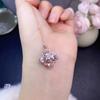S925 Pure Silver Gold-plated Clover Natural  Aquamarine   Fine Jewelry Necklaces  Fashion Body Jewelry