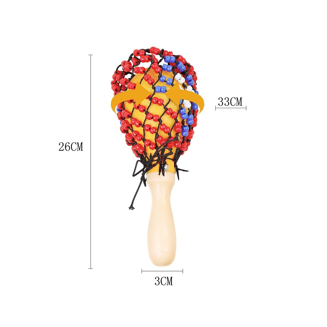 

IRIN Bead Net Sand Hammer Hand 1 Pair Sand Hammer Wooden Colorful Maracas Rattles Baby Rattles Gifts Percussion Instruments