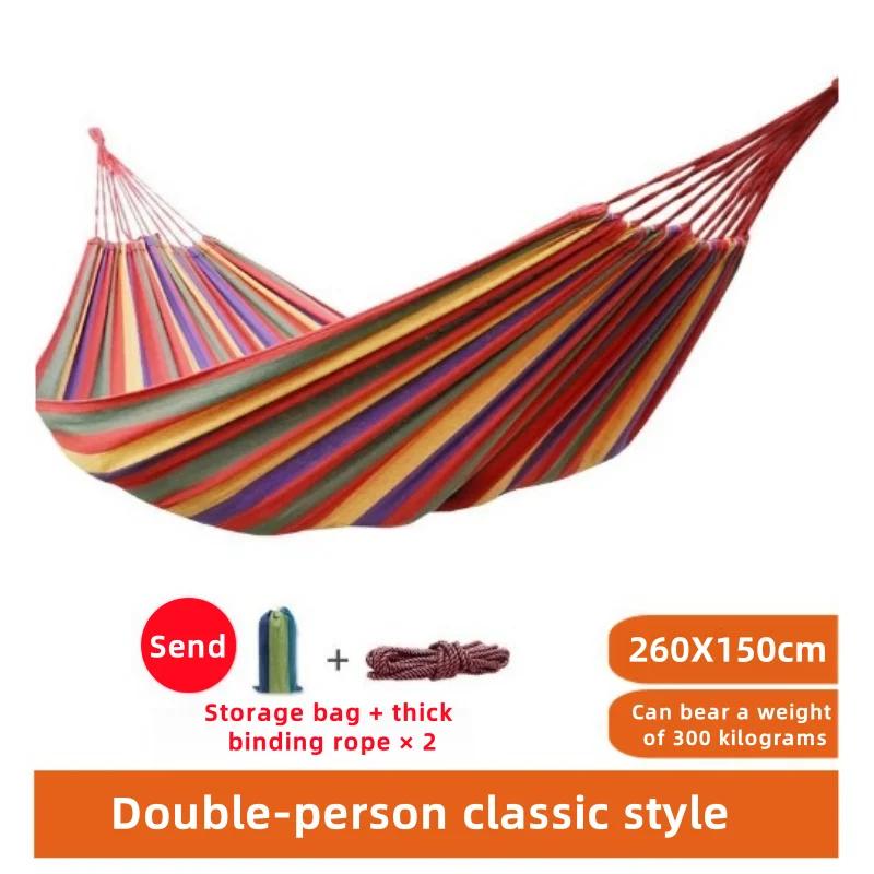 Outdoor/Indoor Rope Double-Hang Bed, Suitable for Camping,Outdoor Canvas Hammock / Beach, Travel, and Backyard Relaxation Use