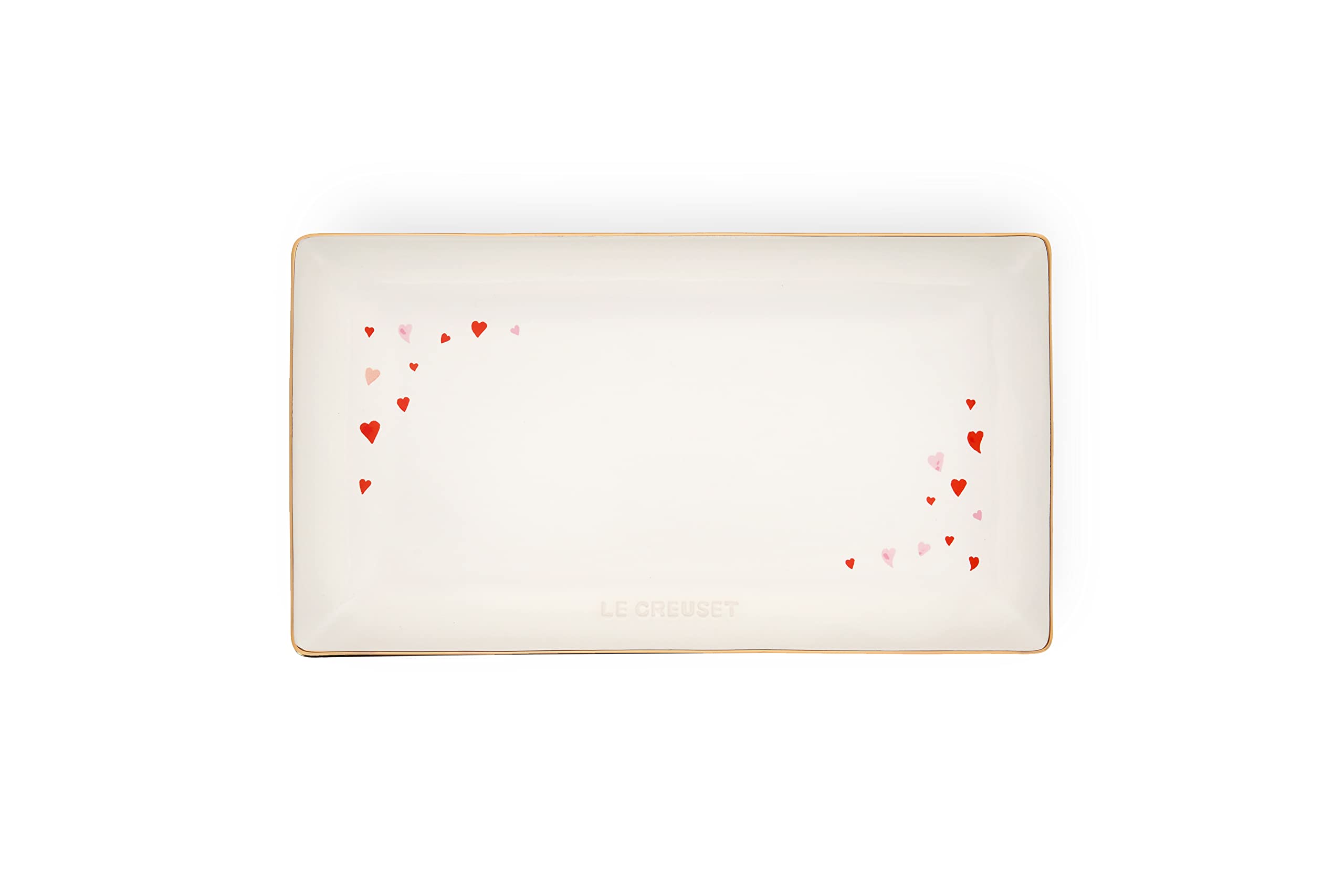 

Le Creuset Rectangular Heart Tray, Heat and Cold Resistant, Oven Safe [Official Japanese Product]
