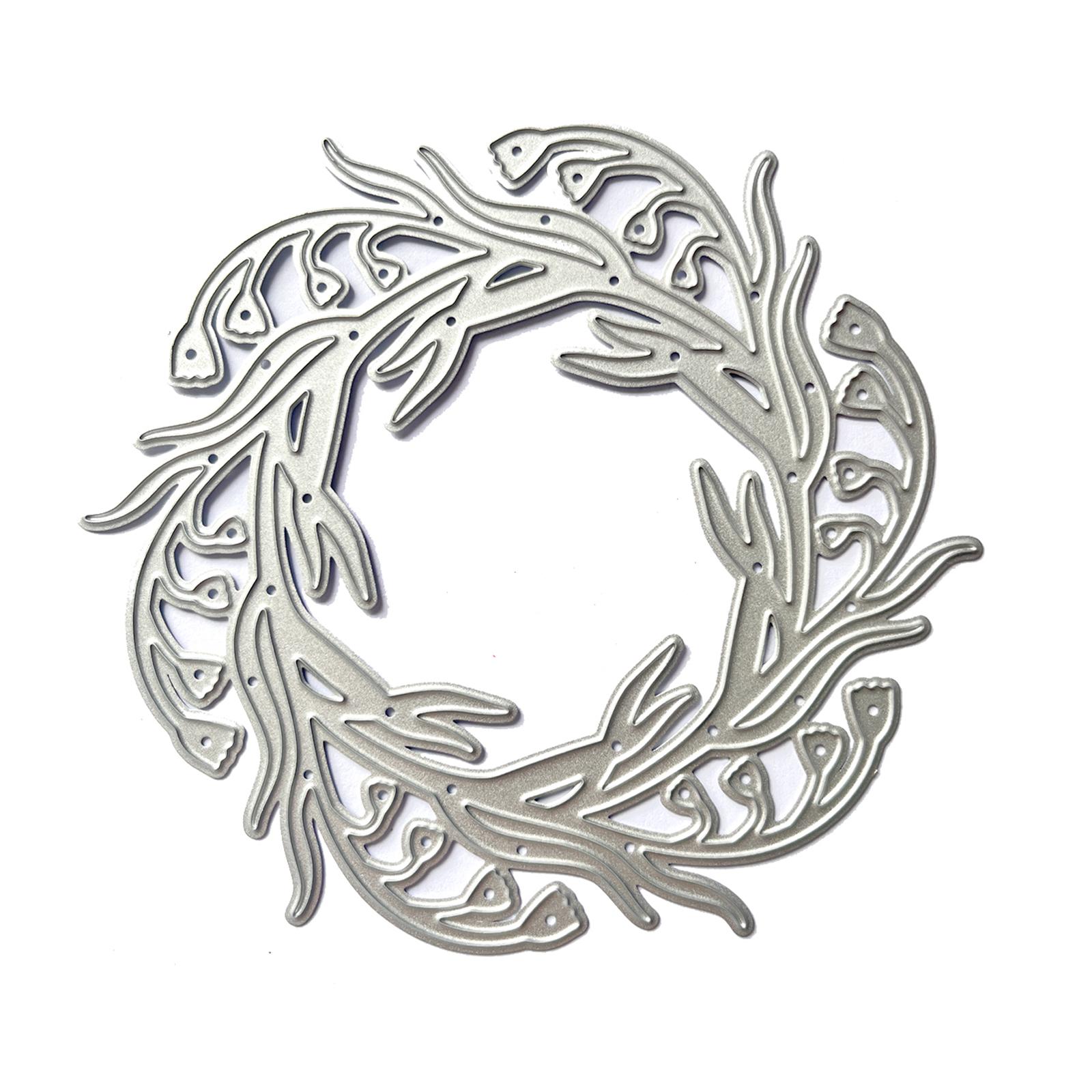 

Венок для резки металла, DIY ремесло, углеродистая сталь, шаблон для тиснения, трафарет для скрапбукинга для карт, высечки, форма для декора