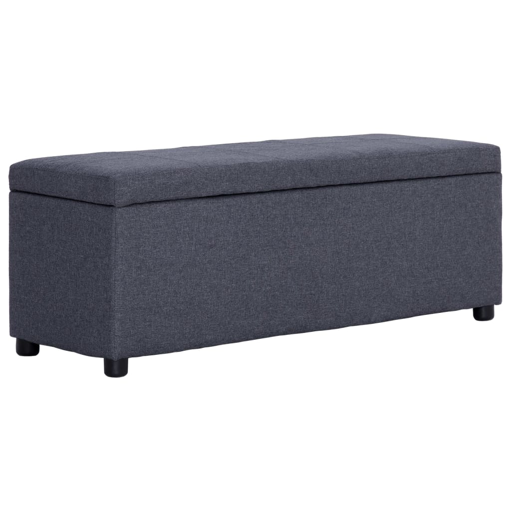 Storage Bench with Compartment 116 Cm Dark Grey Polyester