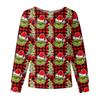 Women's Casual Fashion Long Sleeve Standing Collar Single Breasted Christmas Print Workwear Jacket Tops