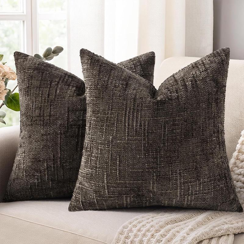 Modern Minimalist Bamboo Chenille Sofa Pillow Cover for Living Room and Bedroom