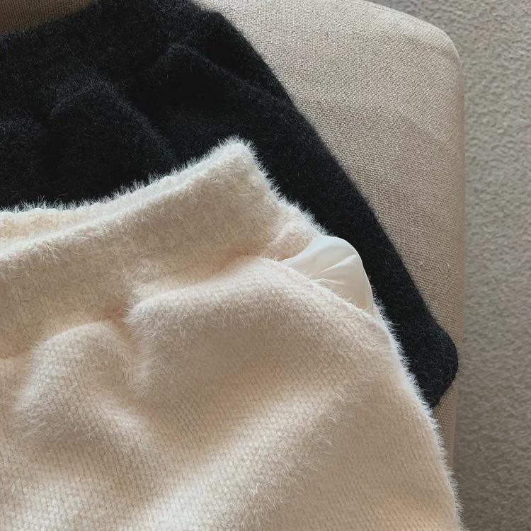 Women's High-Waisted Mink Velvet Wide-Leg Pants for Autumn/Winter