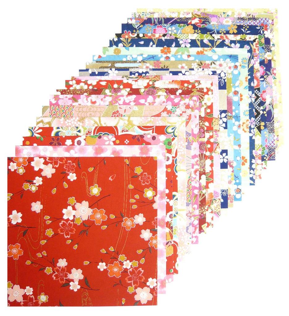 Kawasumi Washi Special Kyoto Yuzen Washi Chiyogami Various 20 Patterns Hand-Dyed Paper, 15cm, Patterns,