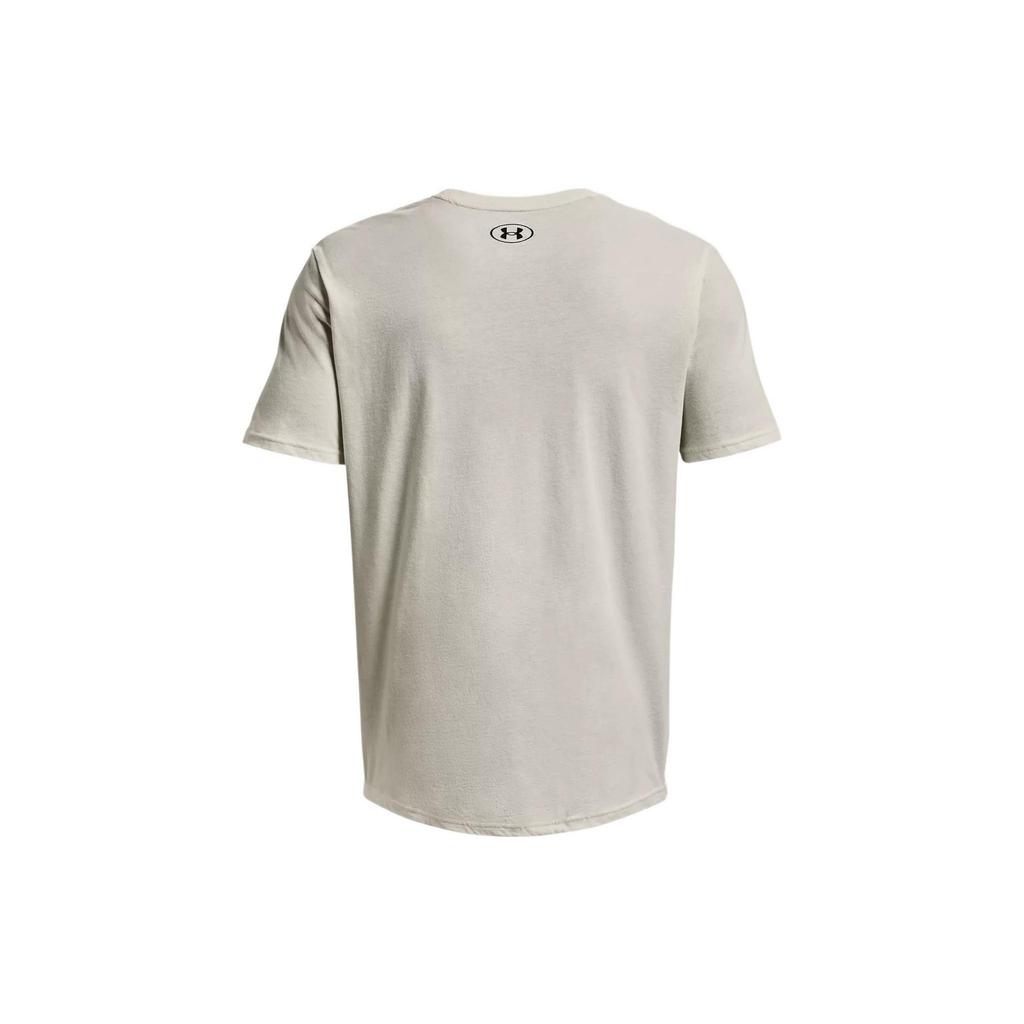 Under Armour Project Rock Brahma Bull Vintage Print Crew Neck T-Shirt Men Ivory-White 1361733-130