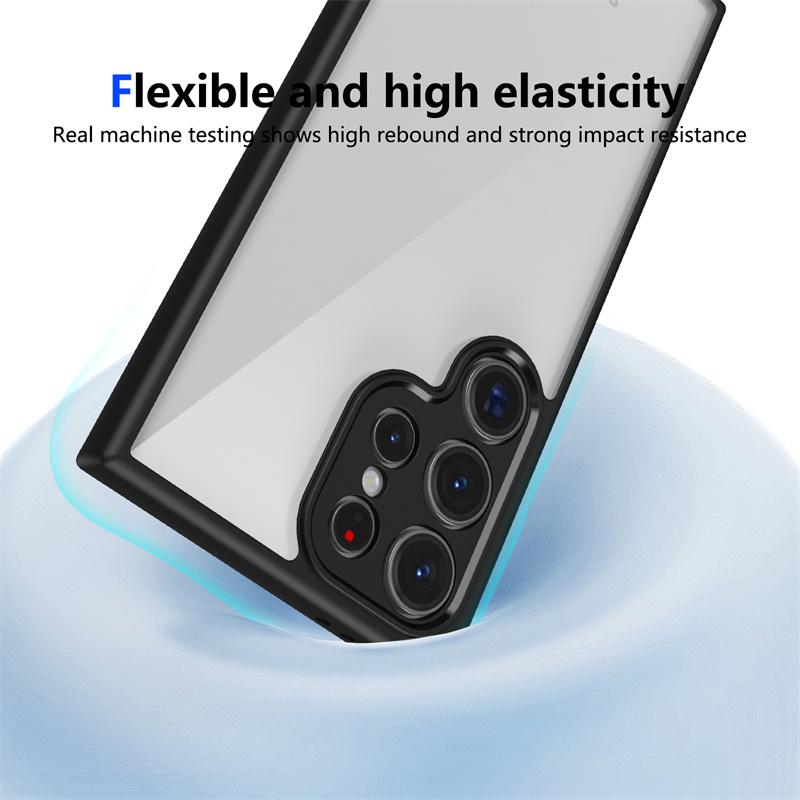 Transparent Soft Frame Hard PC Armor Phone Case For Samsung Galaxy S25 S24 Ultra S23 S22 Plus S20 S21 FE Camera Protection Cover