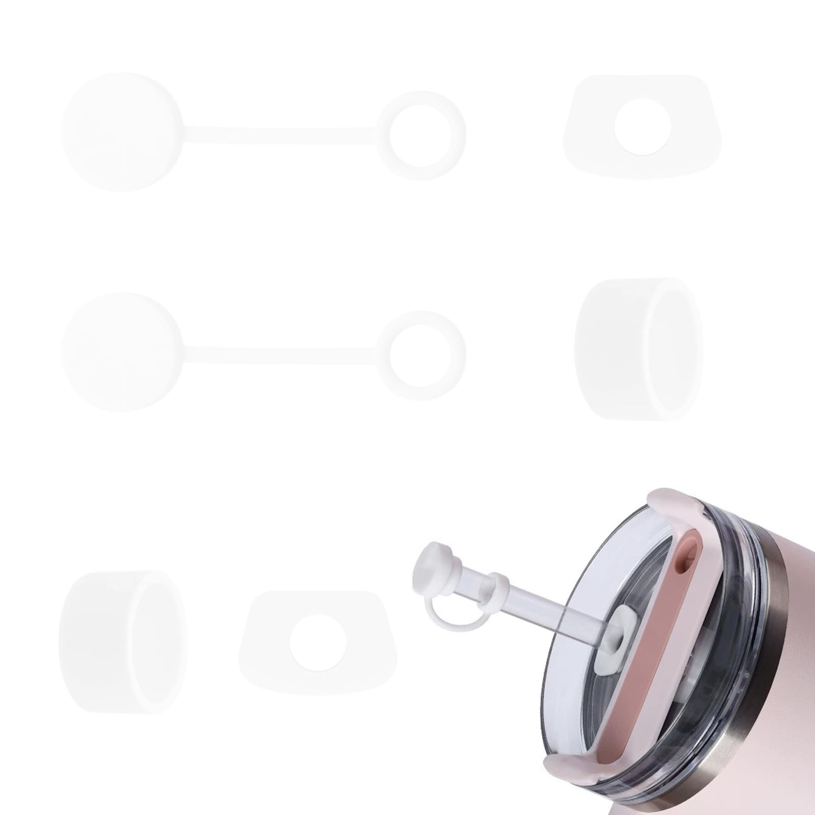 

Чехлы для соломинок Mesanda для защиты от проливания, дорожные чехлы-аксессуары, версия подходит для 30 унций и 40 унций для и повседневной фиксированной соломинки Stanley, крышки, (6 шт