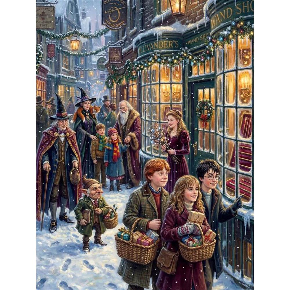 2026 New Harry Potter Christmas Castle 5D Diamond Painting Art Magical Alphabet Witch House Cross Stitch Mosaic Home Decor