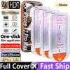 3-1PCS 8K HD Tempered Glass For iPhone 17 16 Pro Max 14 15 Plus 13 12 Mini 16E 17Air Screen Protector Easy Install Dust Free Box