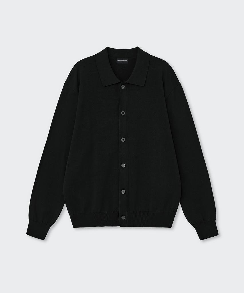 Musinsa Standard Washable Supima Cotton Collared Cardigan [Black]