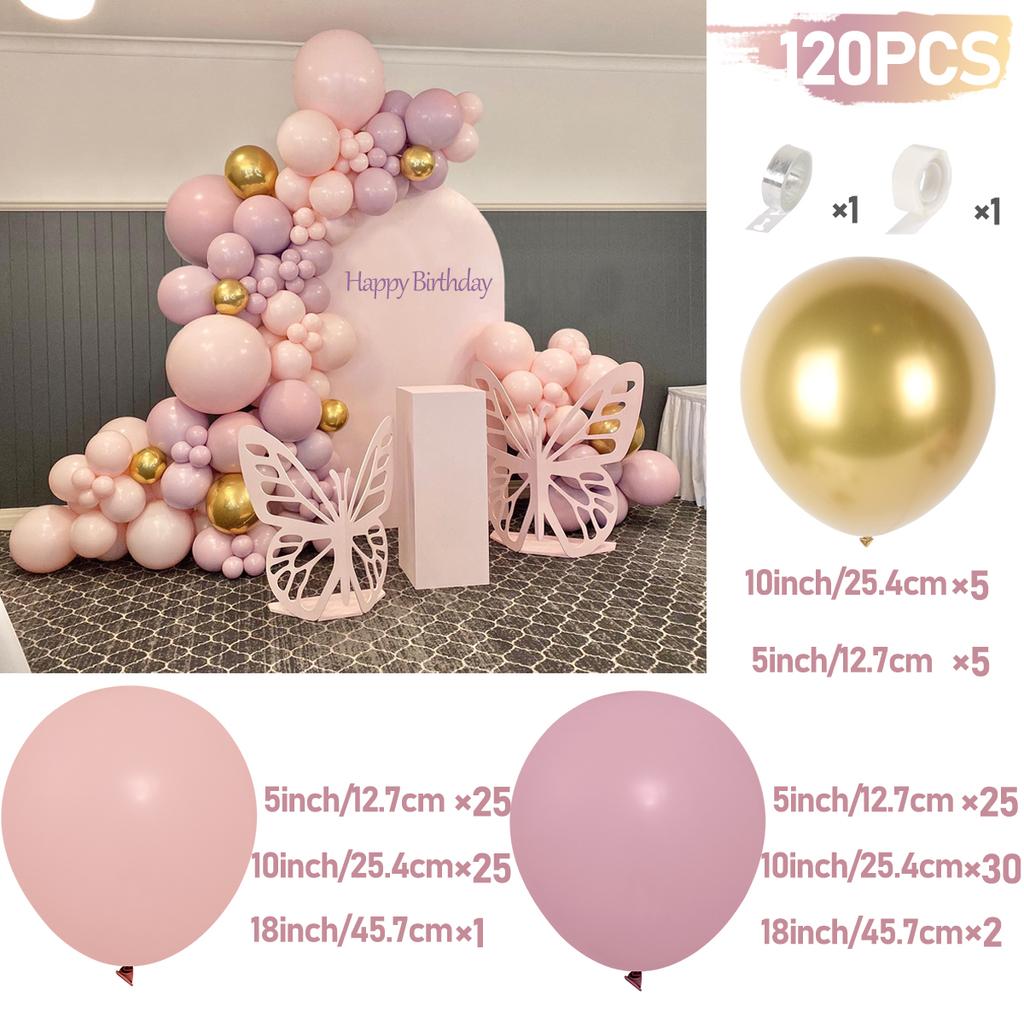 Pink Butterfly Balloon Garland Arch Kit Wedding Birthday Party Balloons Decoration Baby Shower Kids Girl Latex Ballon Chain