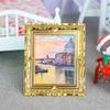 1Pcs Doll House Wall Mural Ornaments 1:12 Scale Dollhouse Oil Painting Vintage Character Landscape Picture Mini Photo Frame