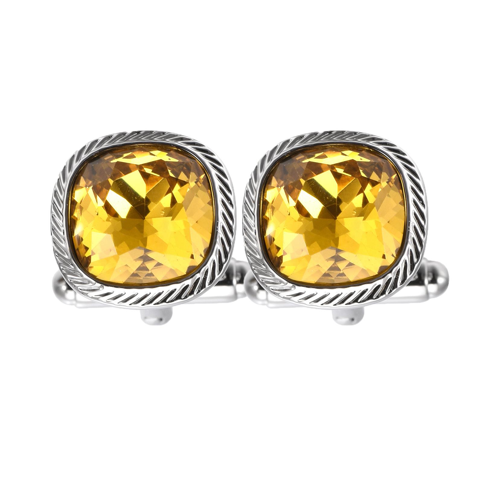 

Мужские квадратные запонки из чистой меди с покрытием из настоящего золота, с кристаллами циркония, французские, для костюмной рубашки, премиальные, с шипами на рукавах, пряжки для манжет Pure copper