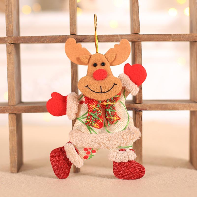 4 Pcs Christmas Plush Ornaments, Xmas Hanging Decoration Santa Clause Snowman Reindeer Bear Doll Christmas Tree Ornaments