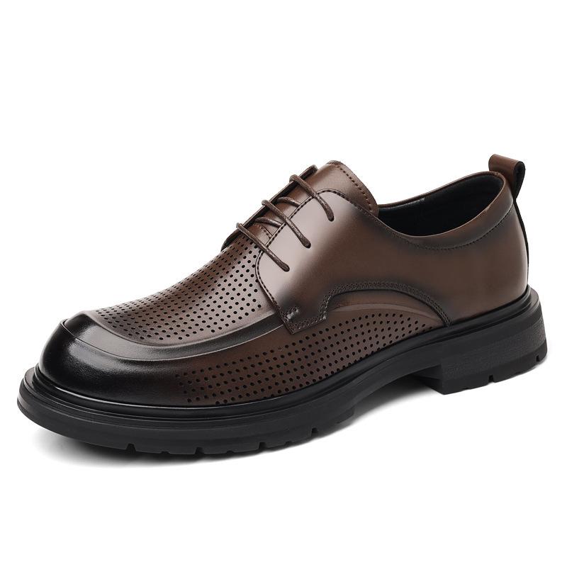 

Summer hollow men s breathable hole shoes new business dress 2025 Wenzhou leather shoes a trendy leather shoes men 38