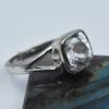 20.00 Carat White Sapphire Silver Ring Size 8.5 Square Shape Best Ring Gemstone AR-.3133-Sa