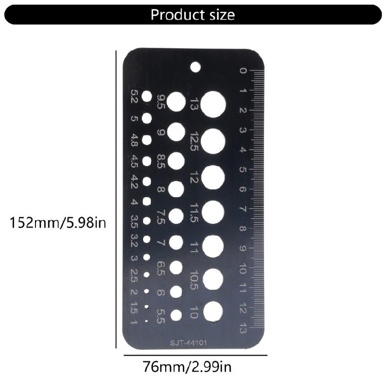 29 Holes Drill Bit Size Gauge Measuring Tool for Accurate Measurement Index Gauge Tool Metric/Inch Drill Bit Gauge