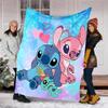 Stitch Love Flannel Fleece Blanket Cozy Warm Throw Blanket For Couch Bed Travel All Season Use