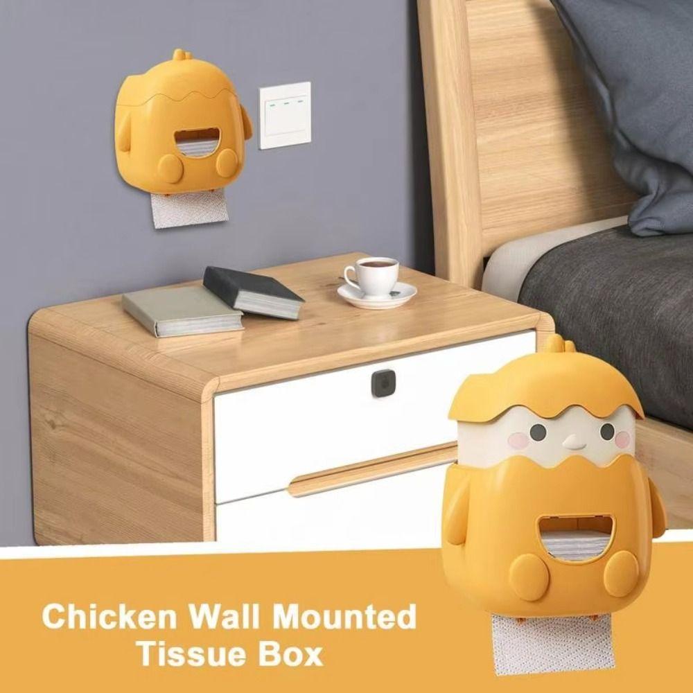 Chick Shape Wall Mounted Tissue Holder Cartoon Toilet Paper Container  Garbage Bag