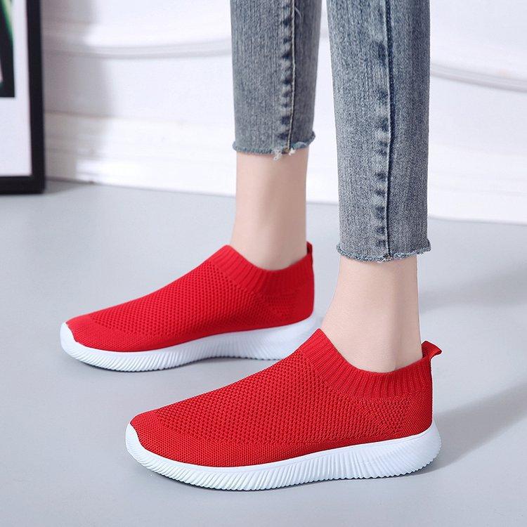 Flying socks shoes elastic cloth large size women's shoes single shoes