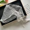Fashion White Woven Floral Lace Hair Scarf Wraps Sweet Retro Triangle Headscarf Breathable Print Hair Bandana Photo