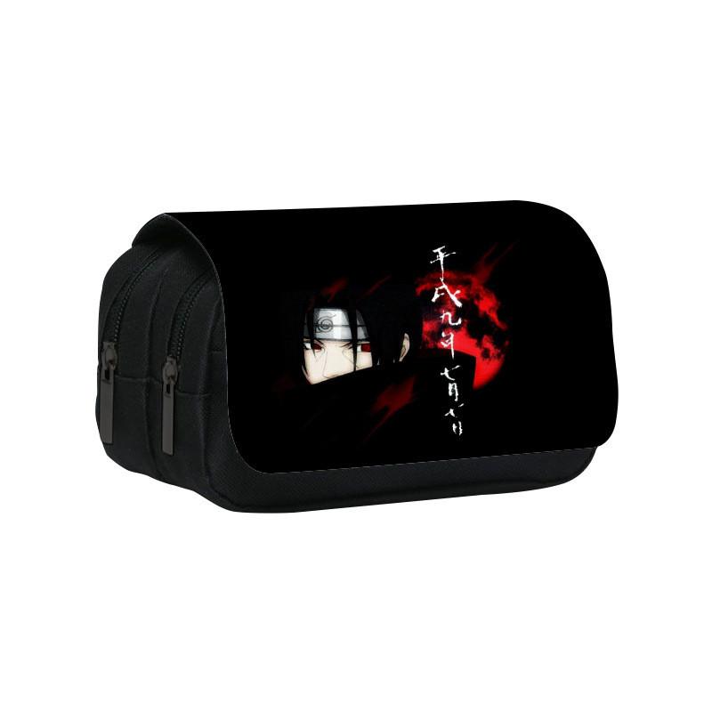 Naruto Shinobi Printed Twin Compartment Pen Pouch With Waterresistant Nylon For Students