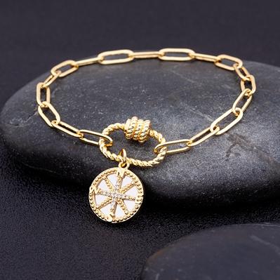 Nidin 17 Styles Light Luxury Copper Zircon Star Moon Pendant Bracelets For Women Men Link Chain Bracelets Geometric Jewelry