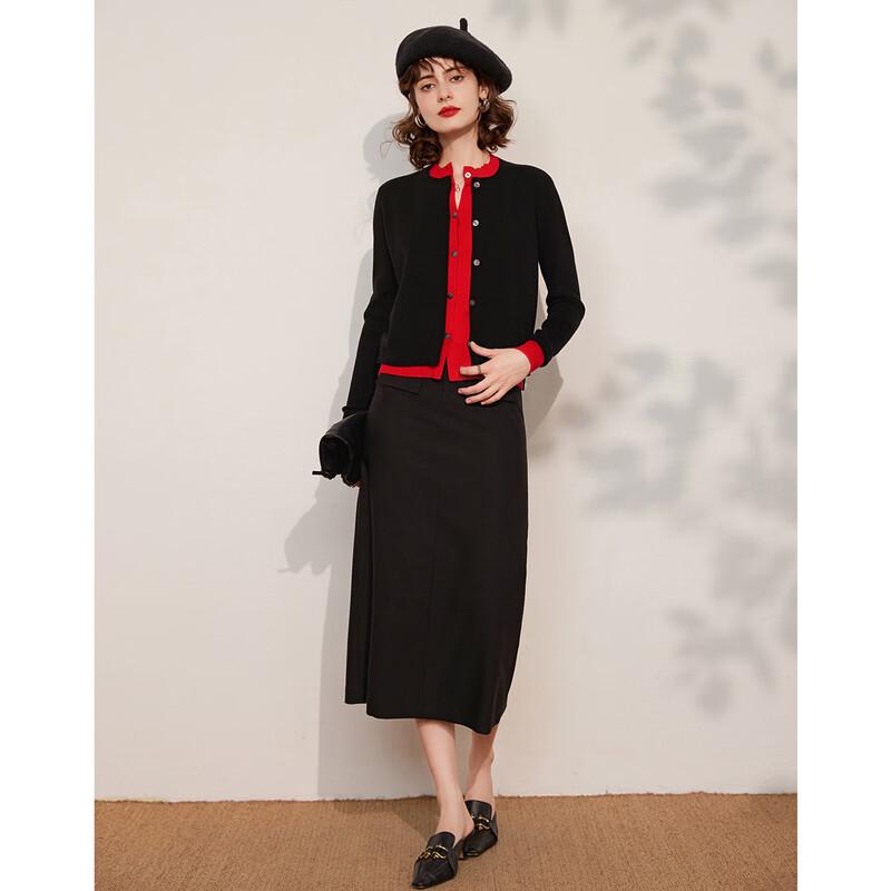 Damski kardigan Bailuyu z dzianiny imitujący dwuczęściowy z kontrastem