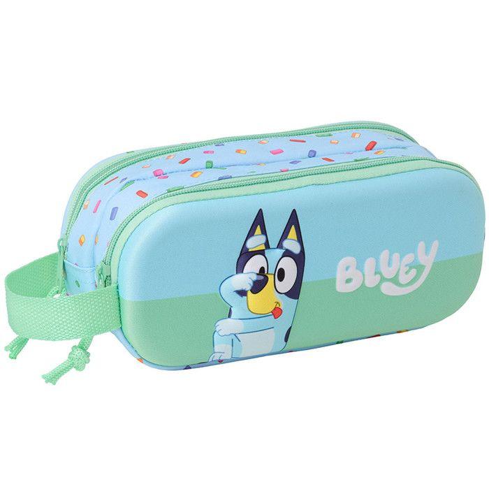 Penál Bluey Modrý 3D 21 CM - 2 přihrádky