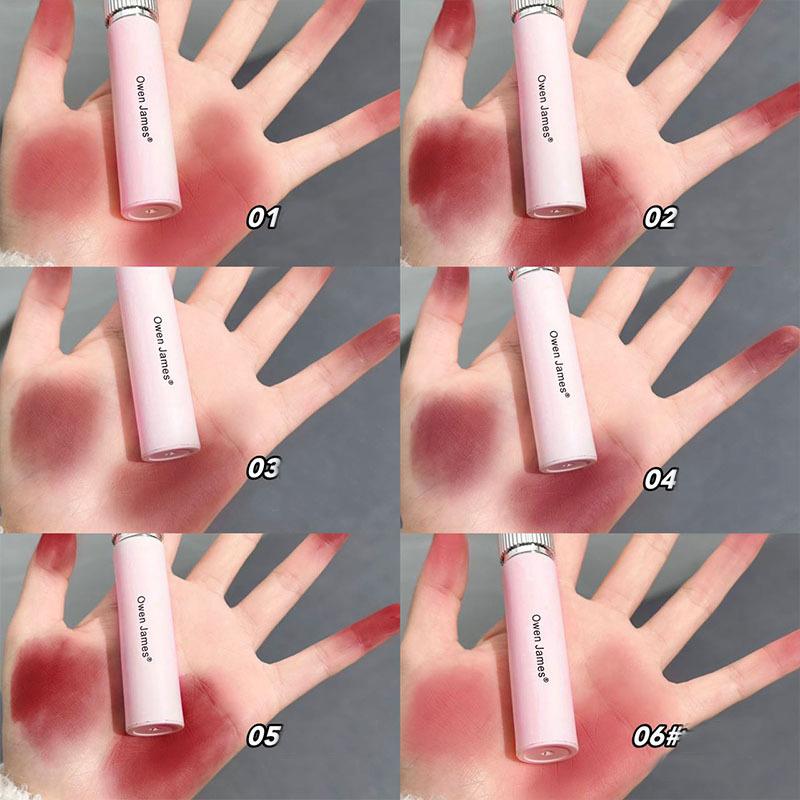 Korean Cute Pink Tube Matte Mousse Lipstick Long-lasting and Easy To Velvet Lip Gloss Playful Girl Lip Makeup Cosmetic